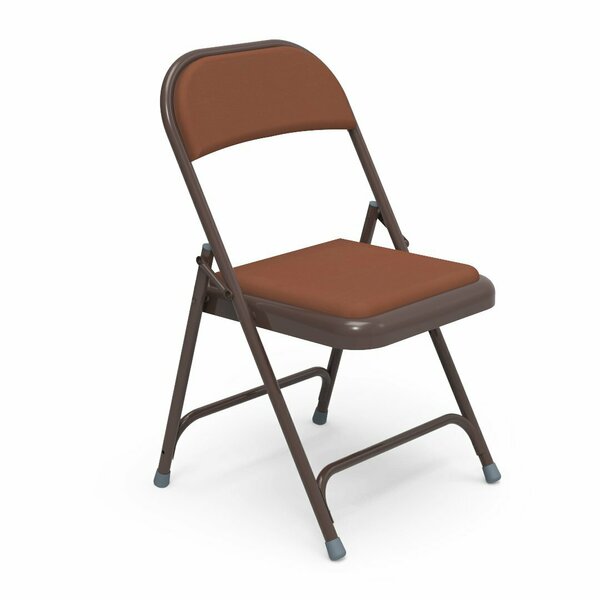 Virco 168 Series Folding Chair with Plastic Caps - Mocha / Select Brown Vinyl 168